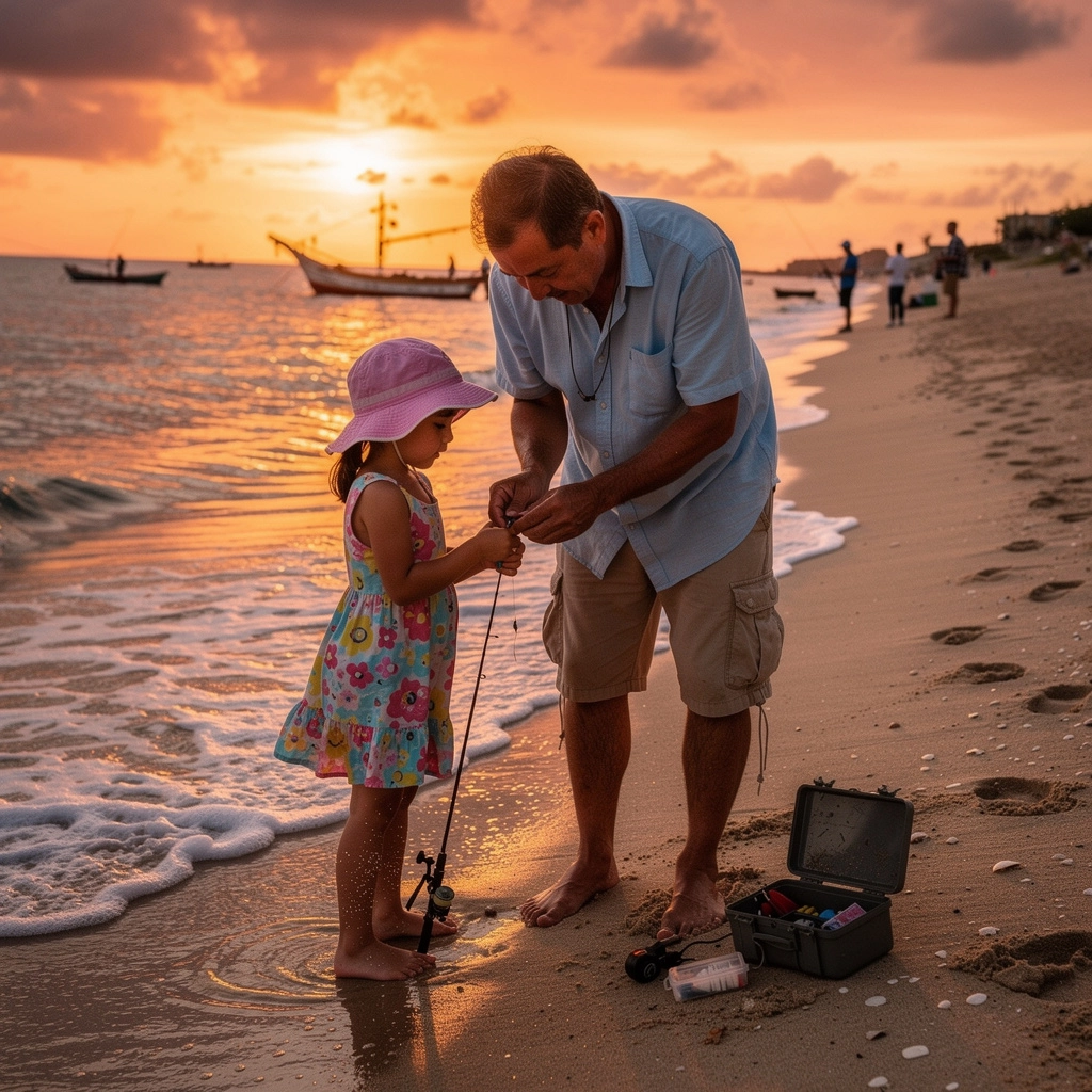 地元の川での釣果の写真、大きな魚を釣り上げた瞬間を捉えている。